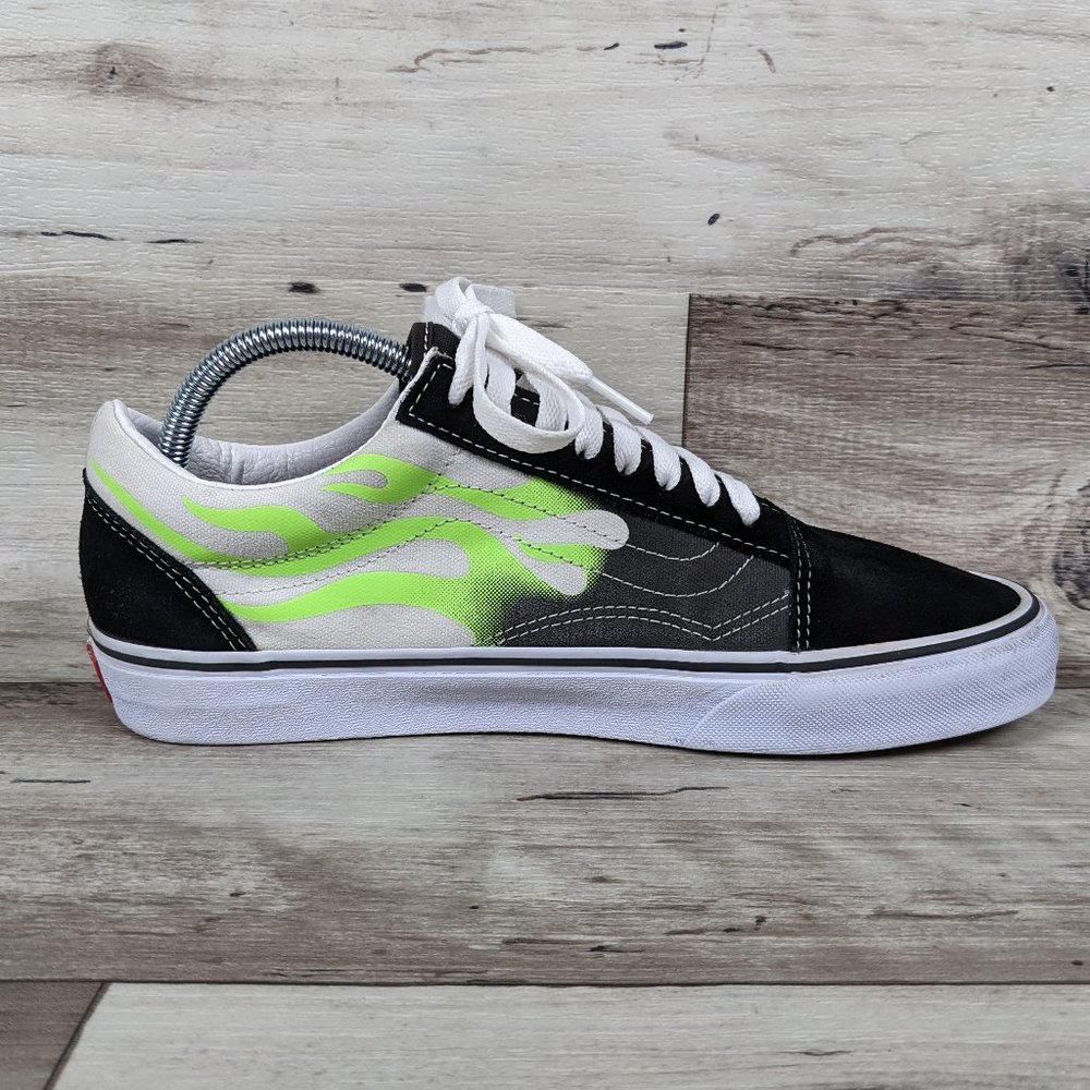 VANS*Unisex "Off The Wall" 2020 Flame Black True White Lace-Up Sneakers~See SIze - Picture 11 of 12